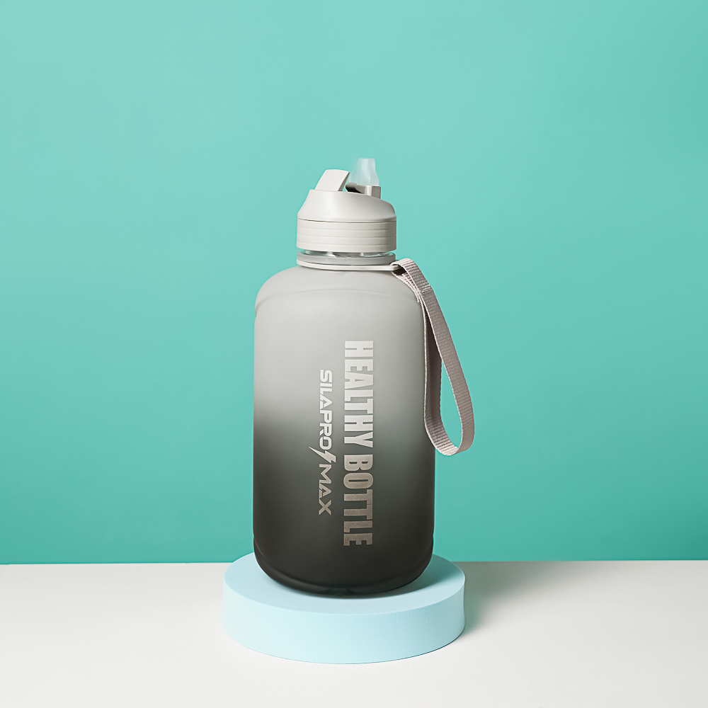 SILAPRO MAX Бутылка спортивная с замком, BLACK-GREY, 2л, PETG, арт.№ 088-046