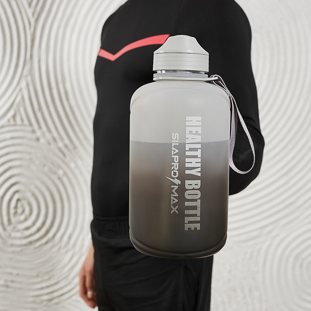 SILAPRO MAX Бутылка спортивная с замком, BLACK-GREY, 2л, PETG, арт.№ 088-046