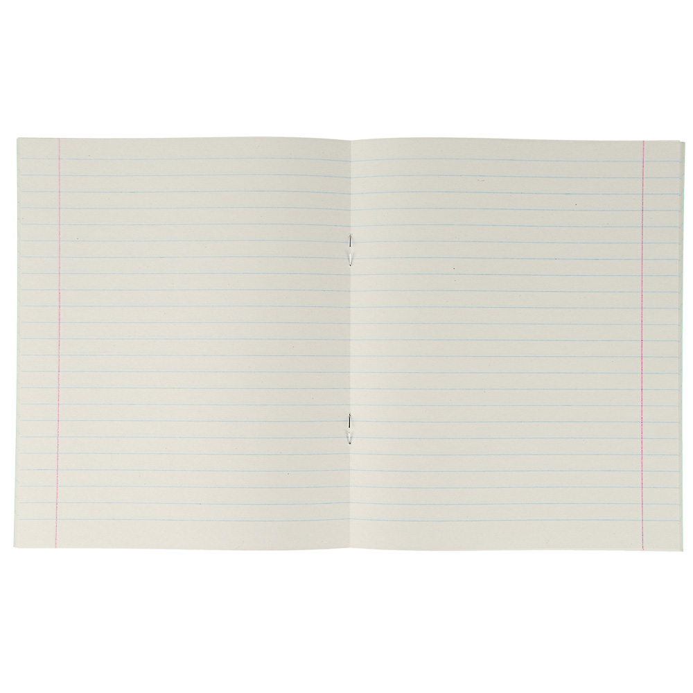 Тетрадь школьная 24л. в линейку, блок №2, зеленая обл., скрепка, арт.№ 579-011