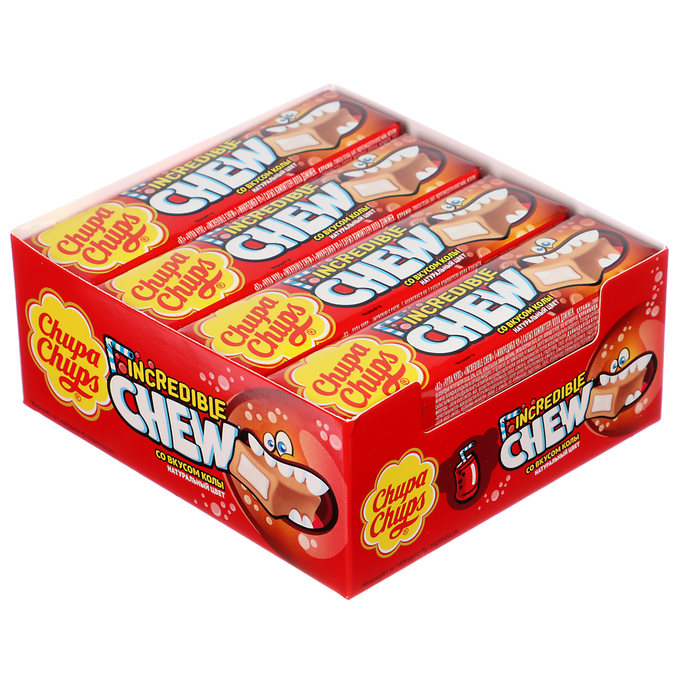 Жевательные конфеты Chupa Chups Incredible Chew со вкусом колы, 47г, арт.№ 347-439