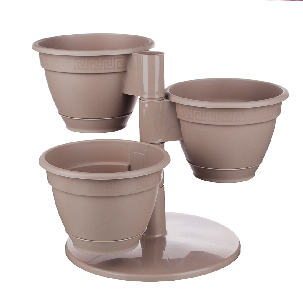 Каскад цветочный "Антик" белый/фраппе 3шт x 0,9л, арт.№ 164-219