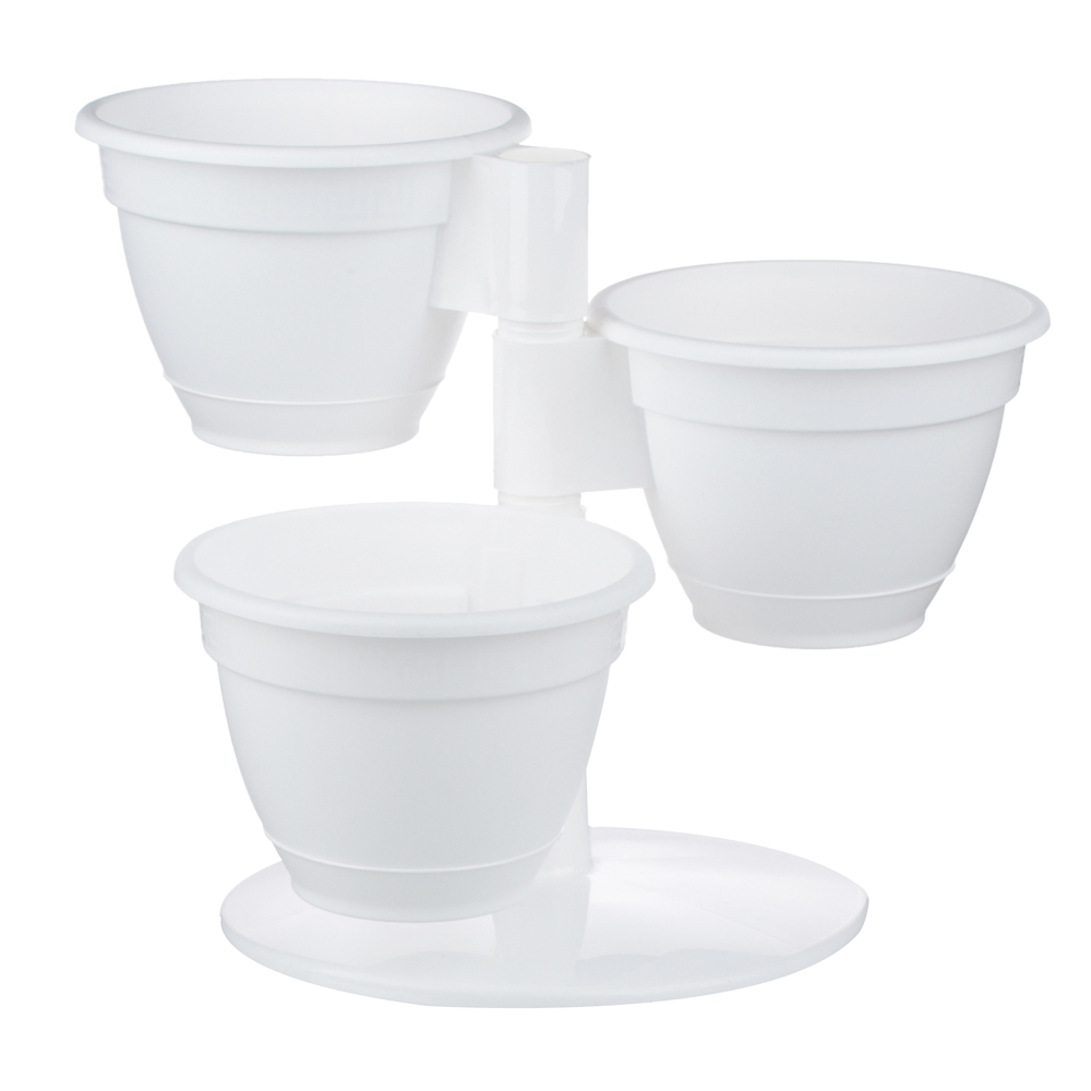 Каскад цветочный "Антик" белый/фраппе 3шт x 0,9л, арт.№ 164-219