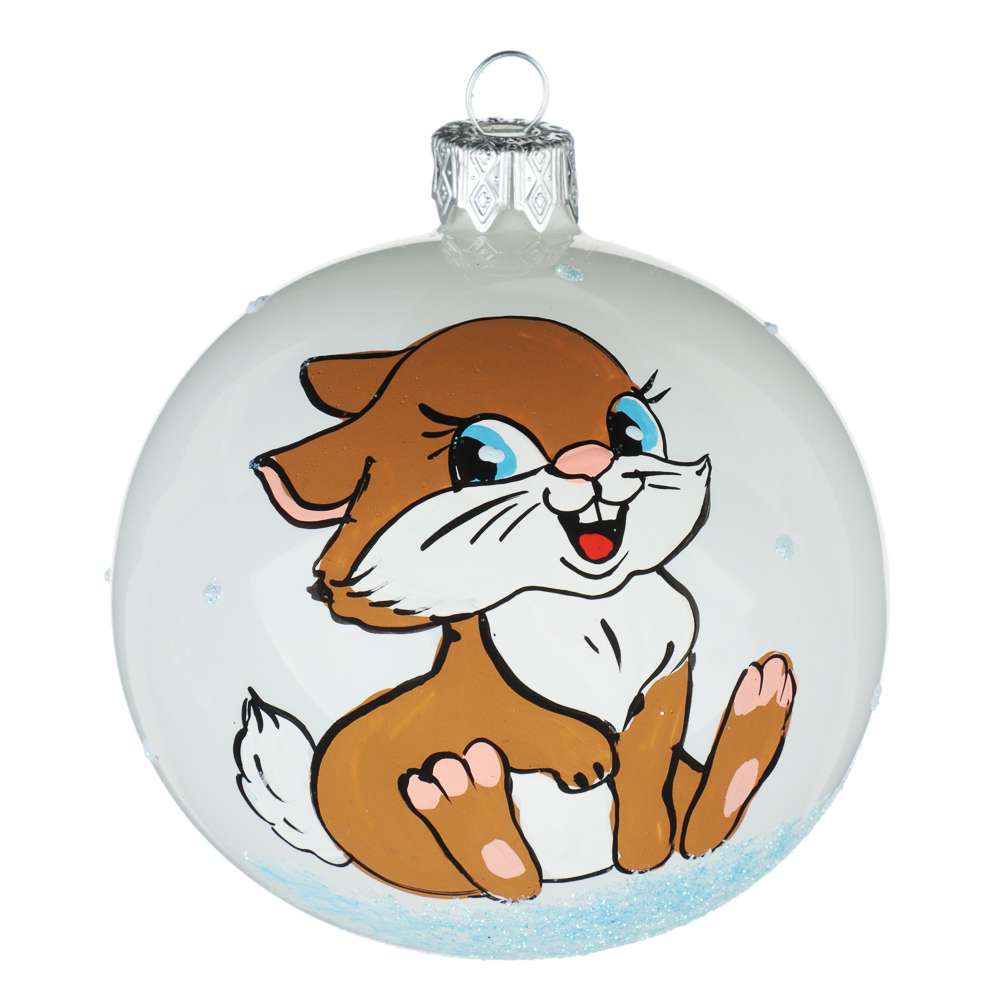 СНОУ БУМ Шар ручной работы "Символ Года 2023", 85 мм, стекло, арт.№ 368-096