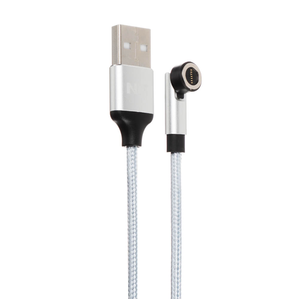 NG Кабель для зарядки магнитный поворотный 3 в 1, iP/Micro USB/Type-C, 1м, 2.4, тканевая оплетка, арт.№ 788-035