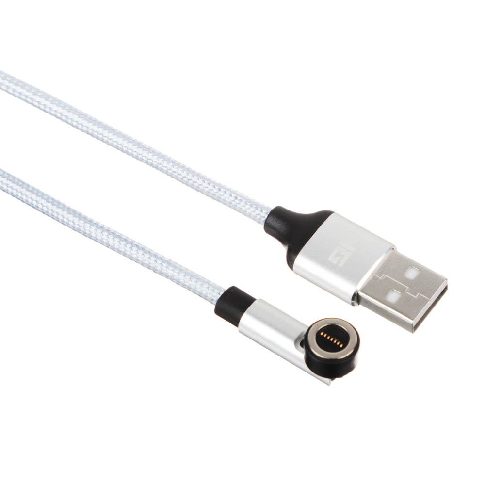 NG Кабель для зарядки магнитный поворотный 3 в 1, iP/Micro USB/Type-C, 1м, 2.4, тканевая оплетка, арт.№ 788-035