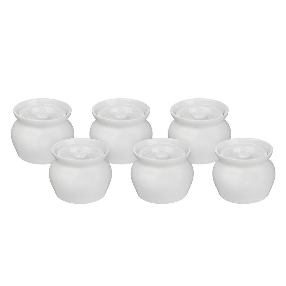 MILLIMI Набор из 6-ти горшочков, 400 мл, керамика, белый, арт.№ 824-254