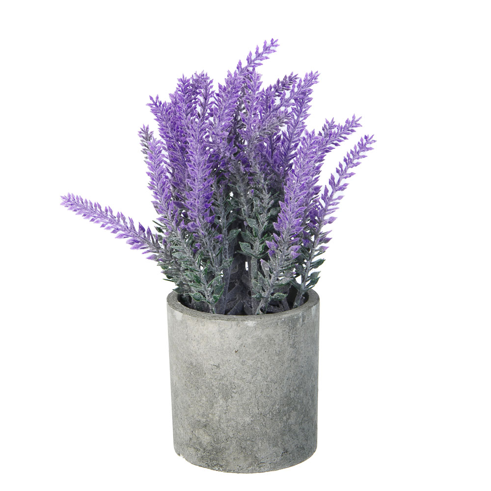 LADECOR Лаванда искусственная в кашпо, 7,5х20-21 см, пластик, целлюлоза, арт.№ 501-578