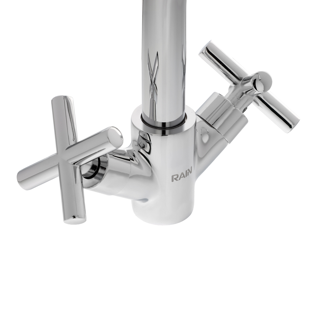 RAIN Смеситель для кухни Кристал, кран-буксы 1/2, гайка, латунь, хром, арт.№ 561-018