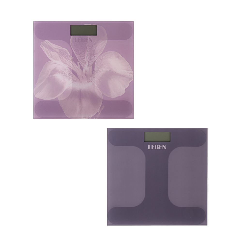 Весы напольные электронные "Ботаника" тм LEBEN, ЖК-дисплей, макс. нагр.до 180кг, 28х28см, арт.№ 252-102