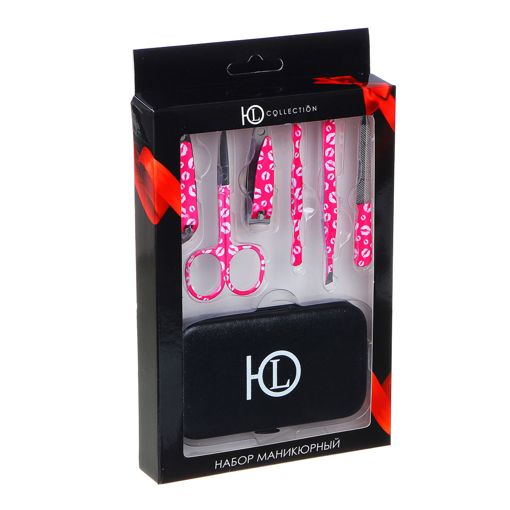 ЮНИLOOK Набор маникюрный 6 предметов, сталь, металл, ПУ, 10,7х6см, 3 дизайна, ПР-21, арт.№ 305-382