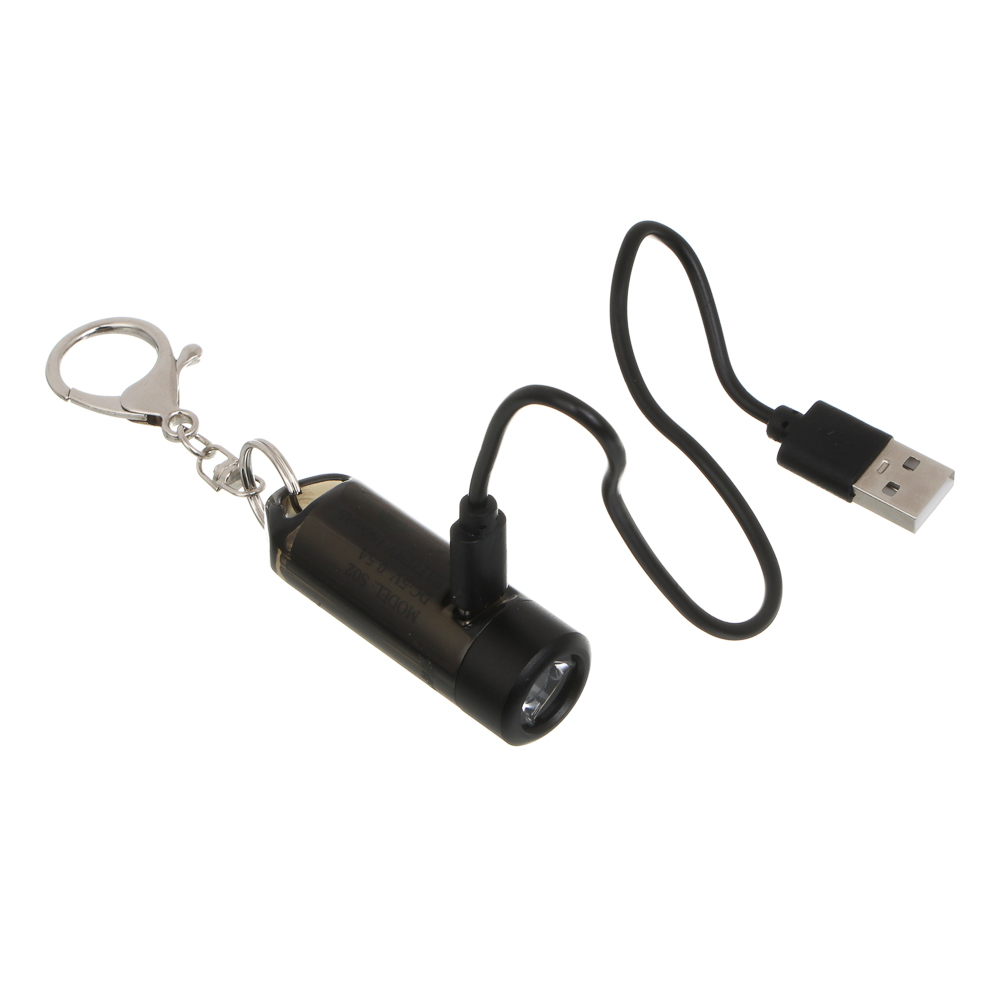 Фонарик ручной тм ЕРМАК,мини,на карабине,XPG+4 LED,7 режимов,ультрафиолет,160мАч,Type C,красный свет, арт.№ 226-021