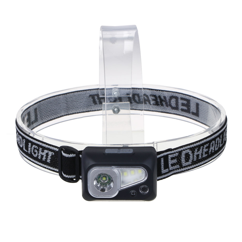 Фонарь налобный тм ЕРМАК, сенсорный, XPE LED + 3 SMD, 6 режимов, 500мАч, зарядка Type C, 57х29х38 мм, арт.№ 221-088