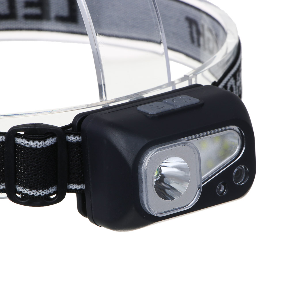 Фонарь налобный тм ЕРМАК, сенсорный, XPE LED + 3 SMD, 6 режимов, 500мАч, зарядка Type C, 57х29х38 мм, арт.№ 221-088