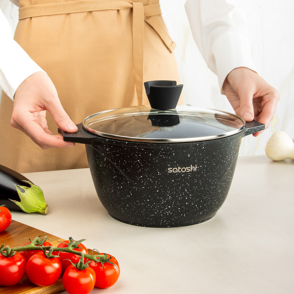 SATOSHI Монфор Казан 22х12,5см, 3,7л, литой алюминий, индукция, арт.№ 846-745