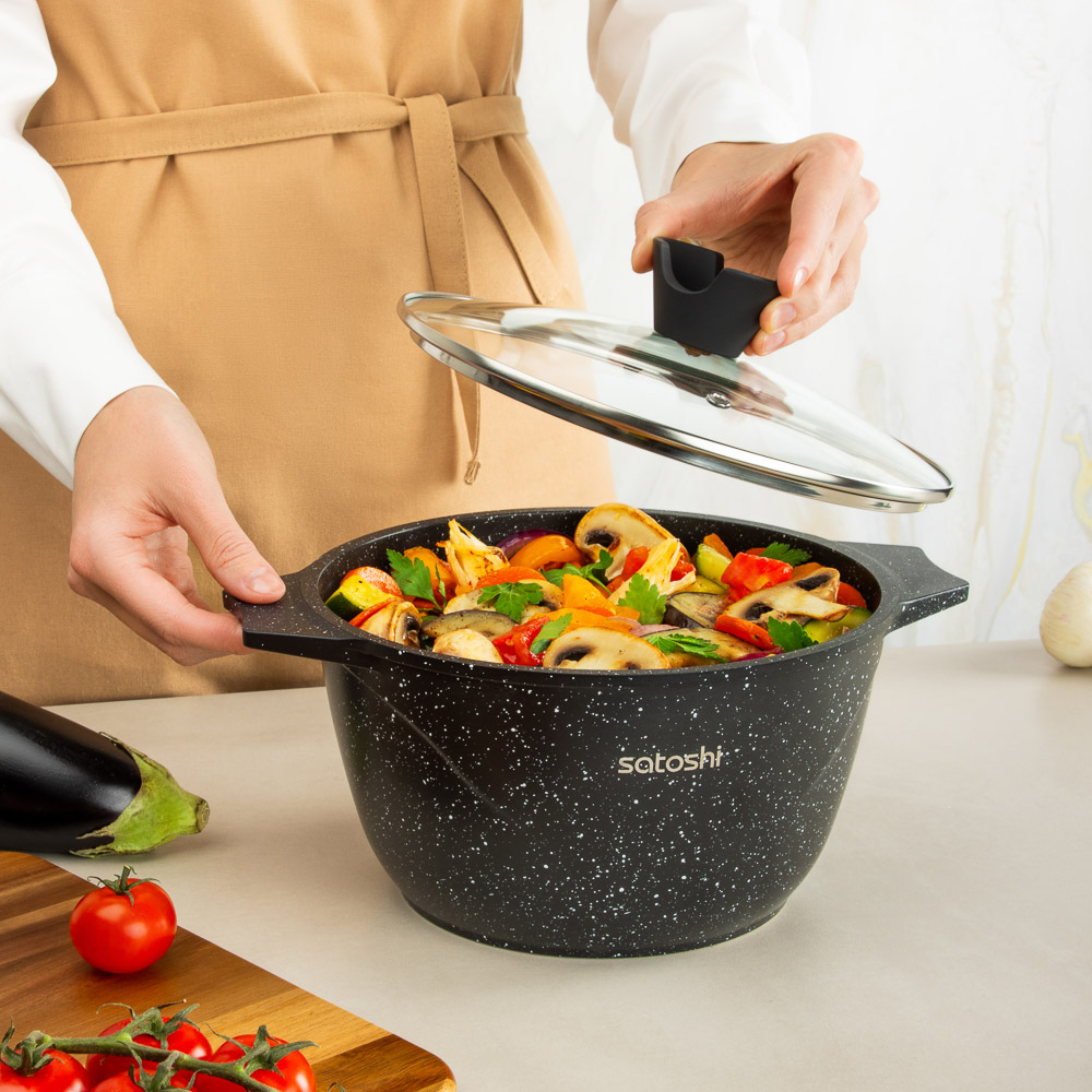 SATOSHI Монфор Казан 22х12,5см, 3,7л, литой алюминий, индукция, арт.№ 846-745