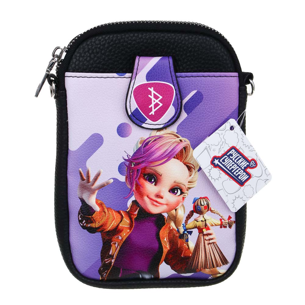 BY Русские Супергерои Сумка подростковая на длинном ремне, ПУ, 18х12х2,5 см, 4 дизайна, РСГ25-04, арт.№ 337-200