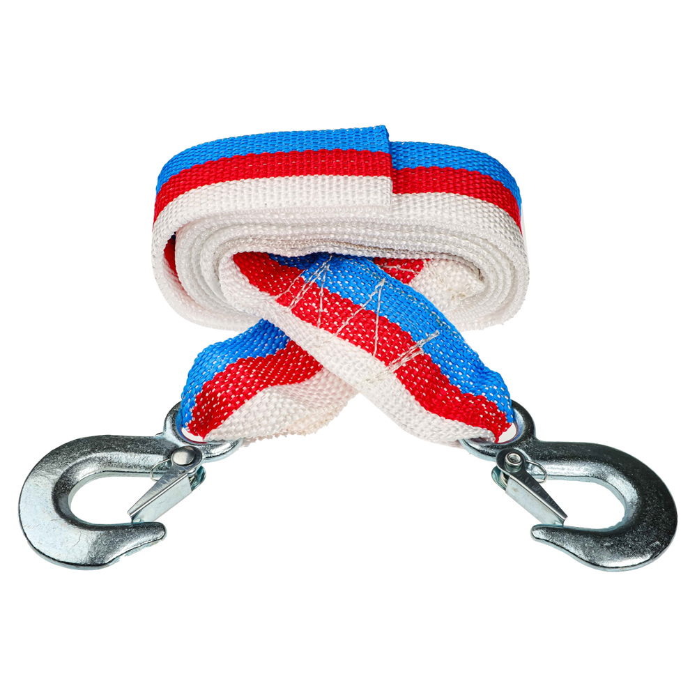 ЕРМАК / NG Трос-ремень буксировочный 5,0 т,  в пакете, c крюками, длина 5м, арт.№ 773-007