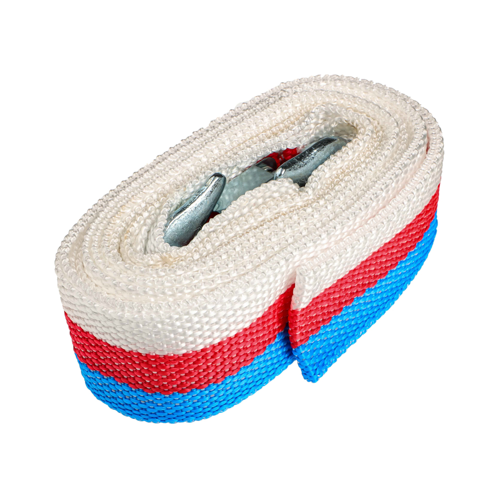 ЕРМАК / NG Трос-ремень буксировочный 5,0 т,  в пакете, c крюками, длина 5м, арт.№ 773-007