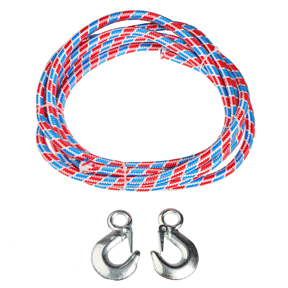 ЕРМАК Трос буксировочный (авиационный капрон) 5т, в пакете с 2 крюками, 5 м., арт.№ 773-023