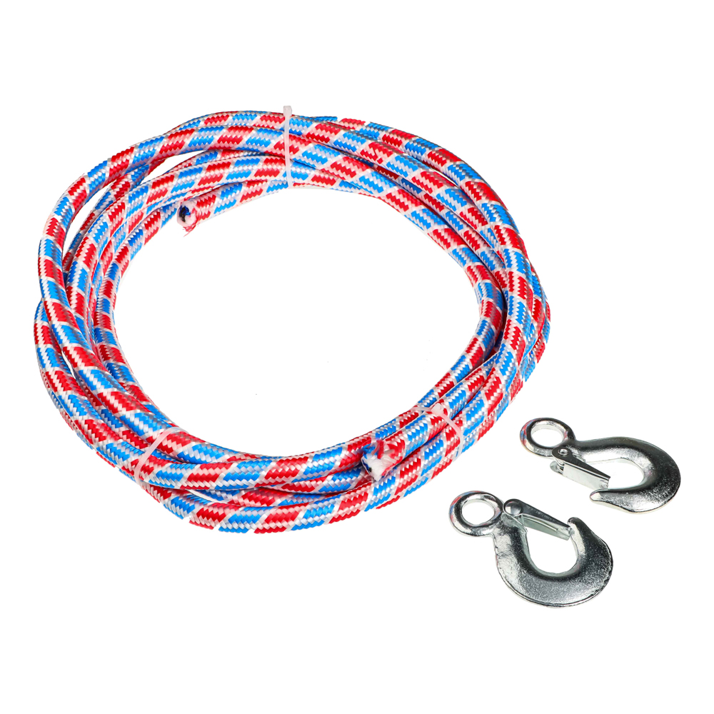 ЕРМАК Трос буксировочный (авиационный капрон) 5т, в пакете с 2 крюками, 5 м., арт.№ 773-023