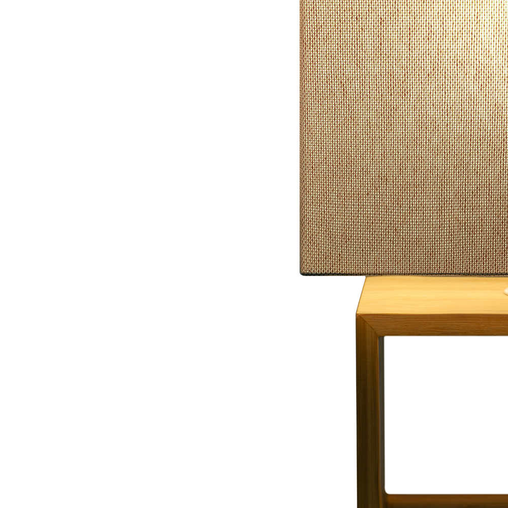 Светильник переносной настольный BY Бари, 27 см, E14, 40Вт, 230В бамбук, металл, текстиль, бежевый, арт.№ 476-434