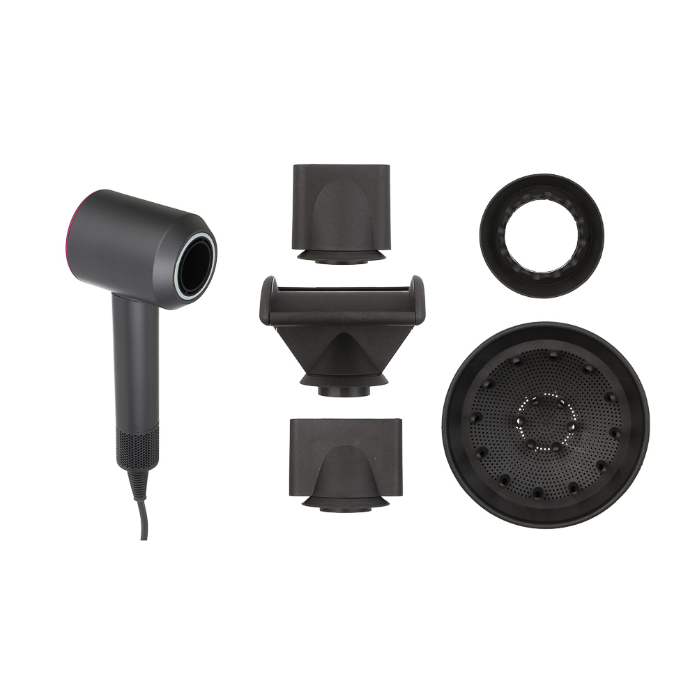 LEBEN Фен для волос, BLDC мотор, 2500 Вт, 3 скорости, 4 темп.режима, 5 насадок, 220В, арт.№ 259-225