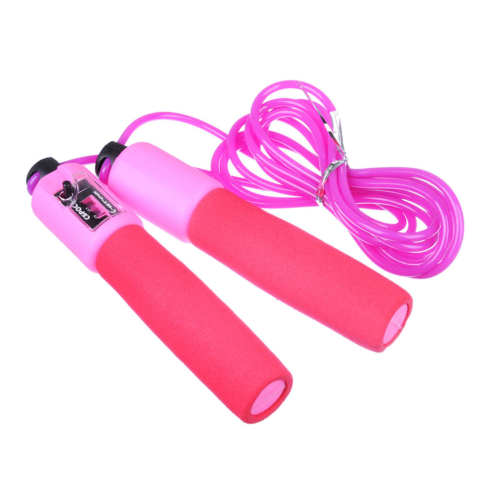 SILAPRO Скакалка со счетчиком, пластик, ПВХ, 2,8м х 4,2мм, 4 цвета, арт.№ 342-057