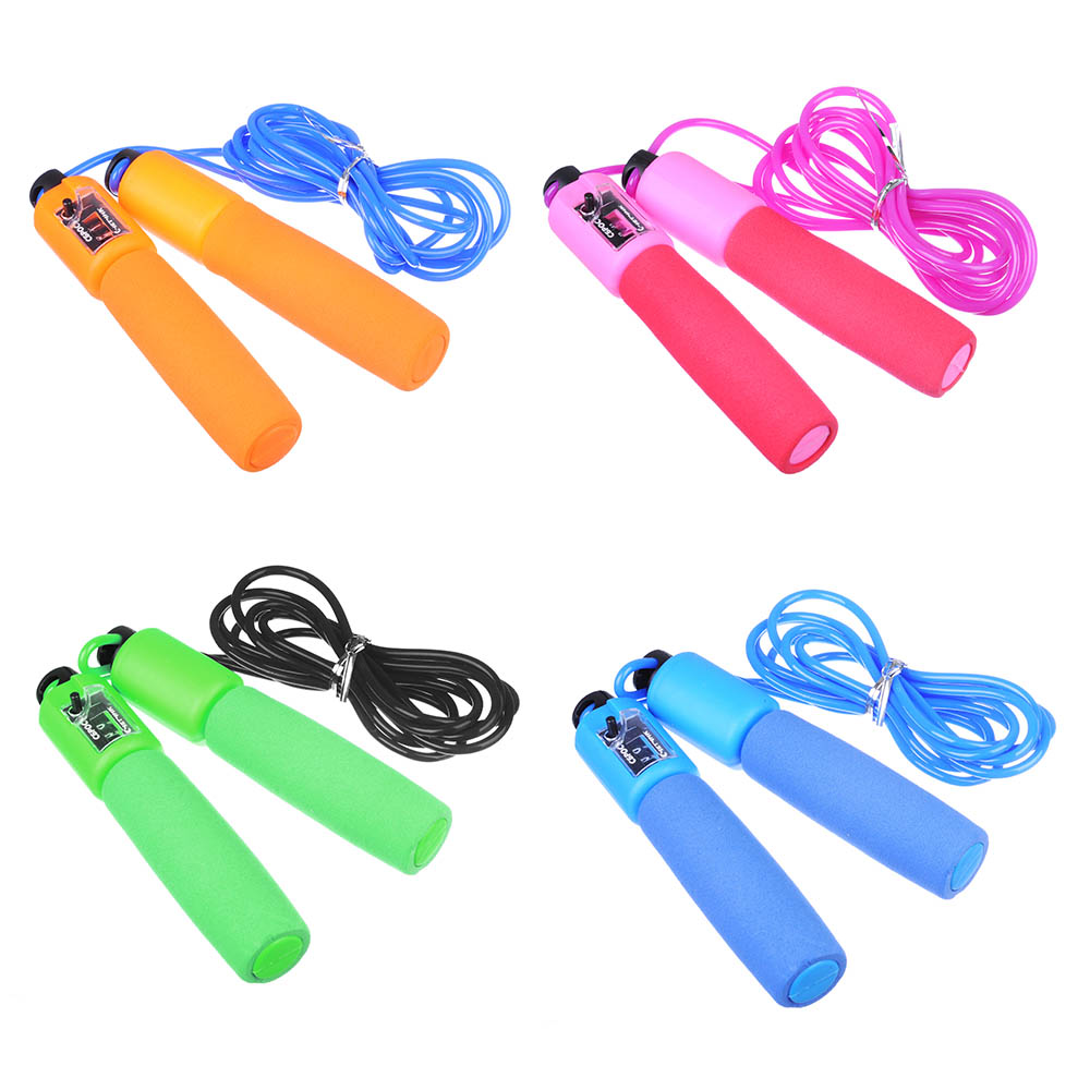 SILAPRO Скакалка со счетчиком, пластик, ПВХ, 2,8м х 4,2мм, 4 цвета, арт.№ 342-057