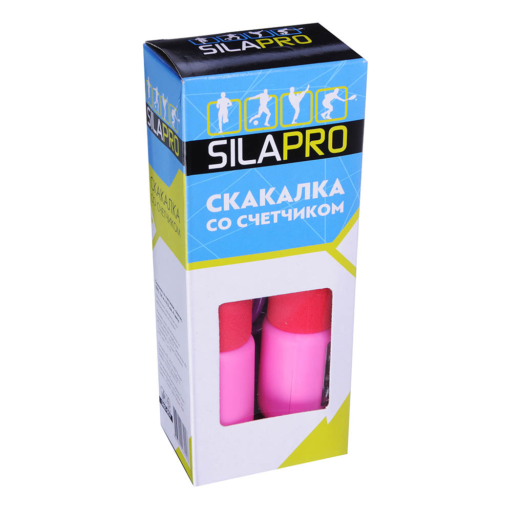 SILAPRO Скакалка со счетчиком, пластик, ПВХ, 2,8м х 4,2мм, 4 цвета, арт.№ 342-057