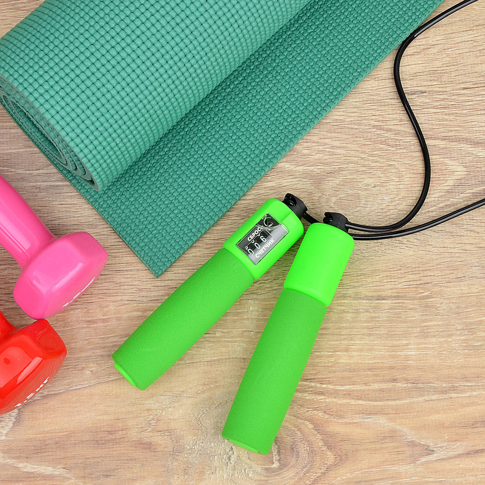 SILAPRO Скакалка со счетчиком, пластик, ПВХ, 2,8м х 4,2мм, 4 цвета, арт.№ 342-057