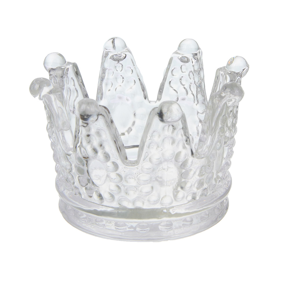 Подсвечник тм LADECOR "Корона" стеклянный, 6х6x5 см, арт.№ 477-266