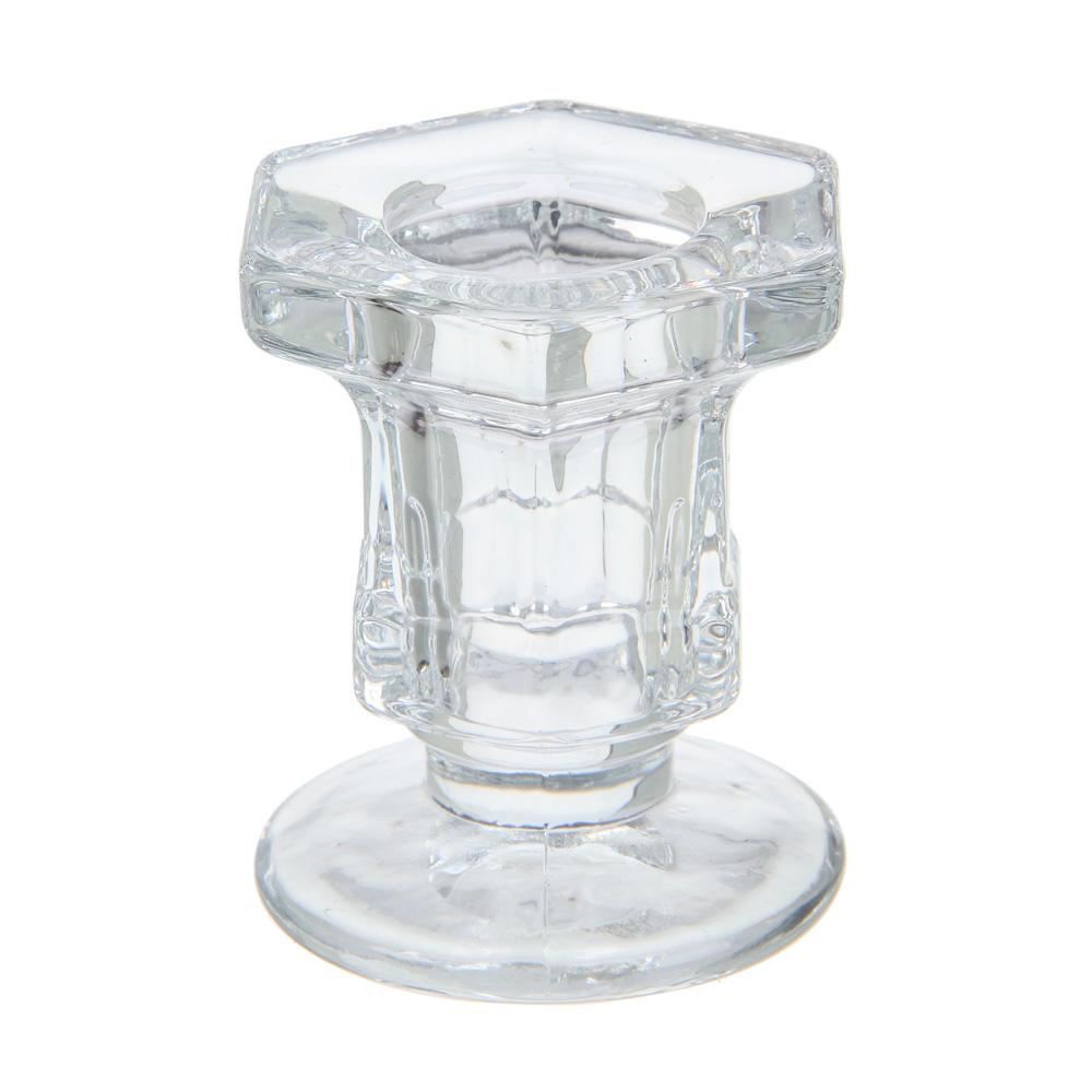 Подсвечник тм LADECOR стеклянный, 4,5х5,2x5,8 см, для высоких свечей, арт.№ 477-269