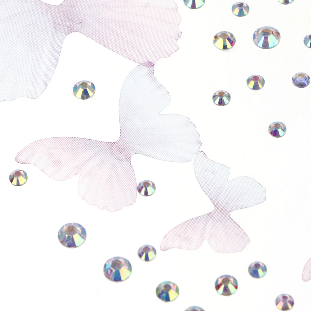 Наклейки и стразы для лица и тела тм ЮНИLOOK ,8х12 см, акрил, полиэстер, 3 дизайна,  ВЗ24-44, арт.№ 357-328