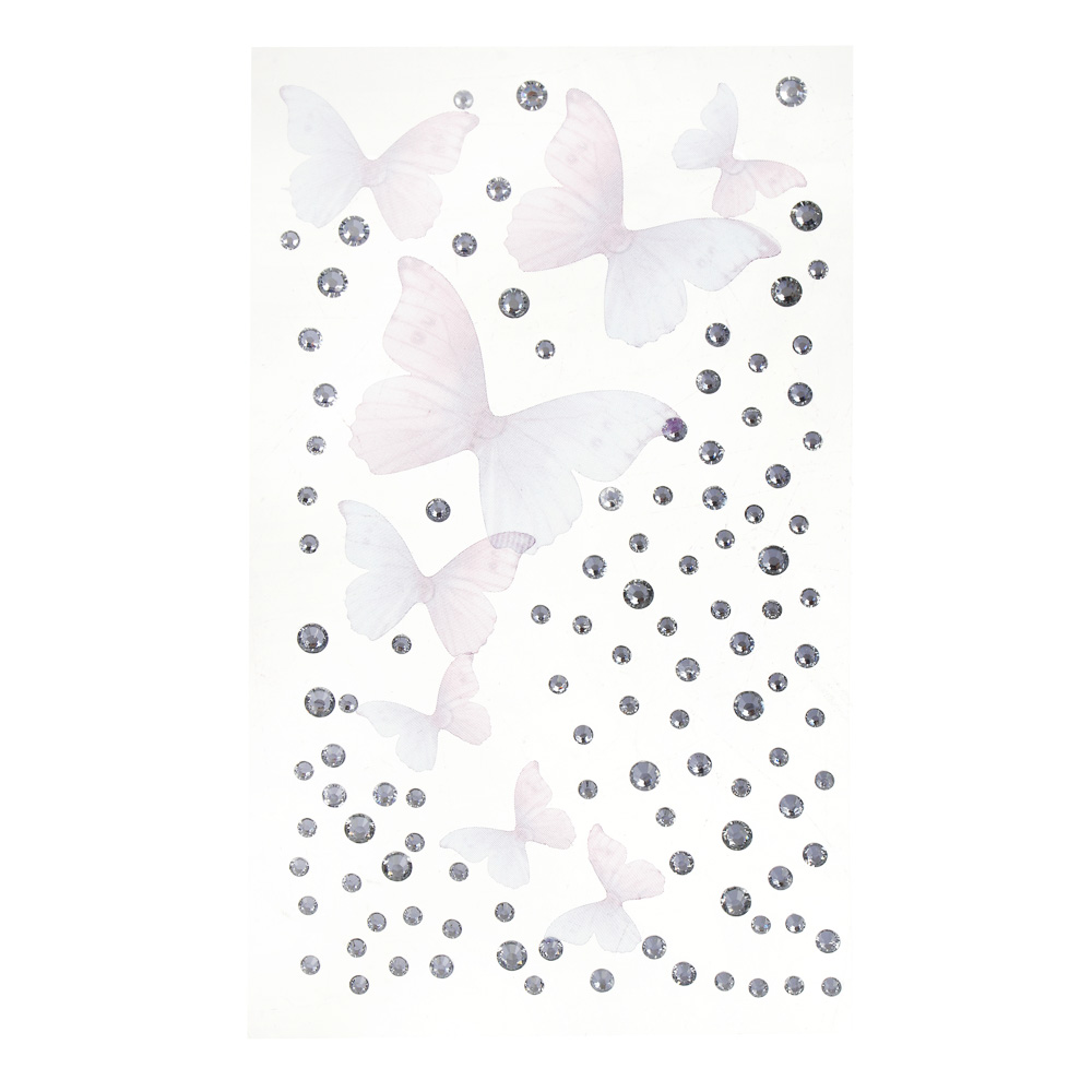 Наклейки и стразы для лица и тела тм ЮНИLOOK ,8х12 см, акрил, полиэстер, 3 дизайна,  ВЗ24-44, арт.№ 357-328