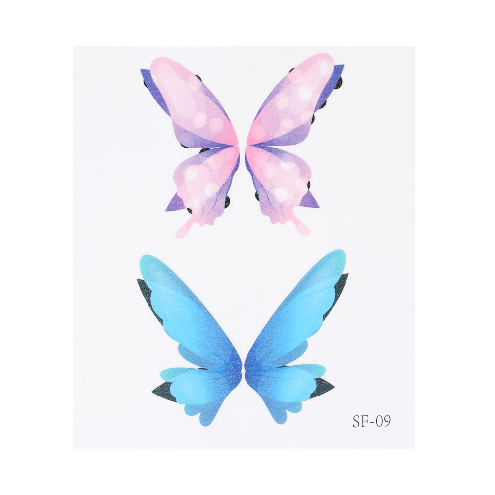 ЮНИLOOK Тату переводные для лица и тела бабочки, 11х10 см, ПВХ, 5 дизайнов, ВЗ24-47, арт.№ 357-329