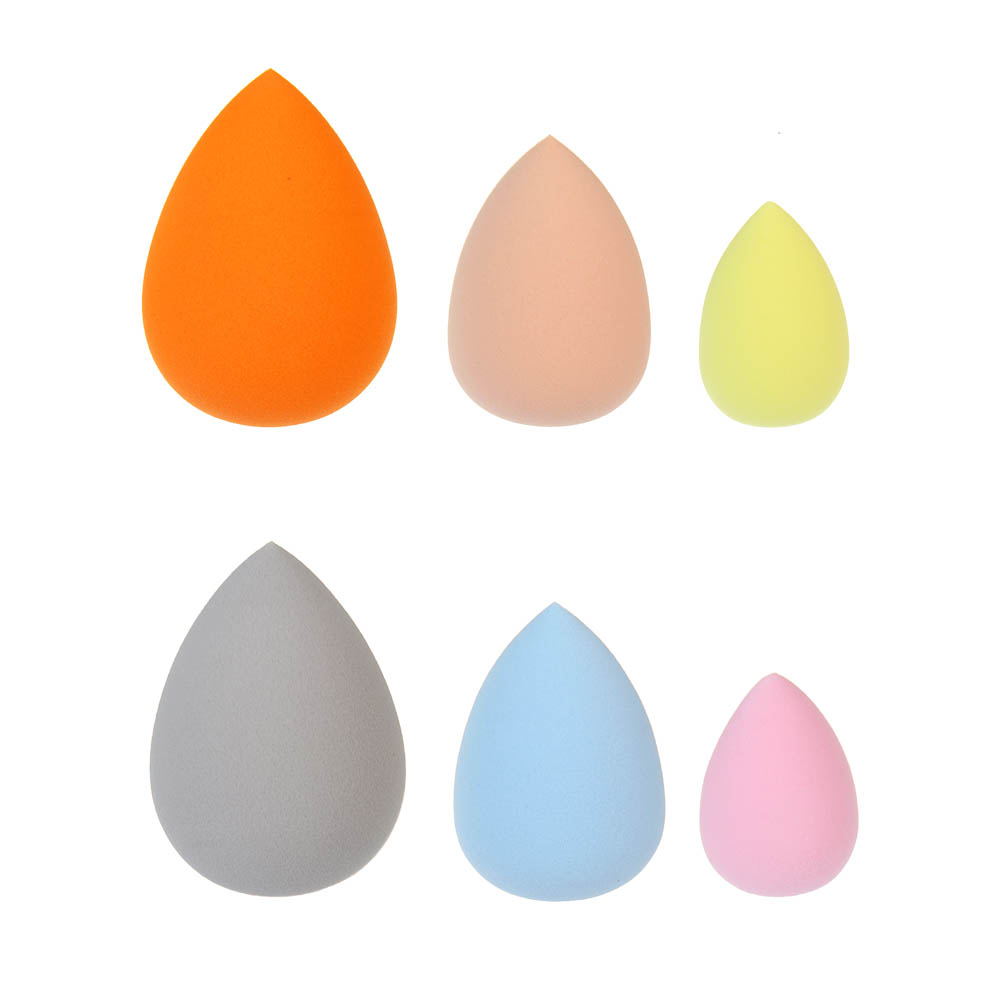 Спонжи косметические 3 шт в zip-пакете тм ЮНИLOOK , полиуретан, 6х4/4,5х3/3х2см, ВЗ24-52, арт.№ 357-330