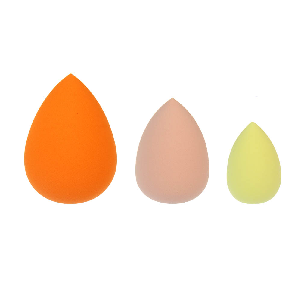 Спонжи косметические 3 шт в zip-пакете тм ЮНИLOOK , полиуретан, 6х4/4,5х3/3х2см, ВЗ24-52, арт.№ 357-330