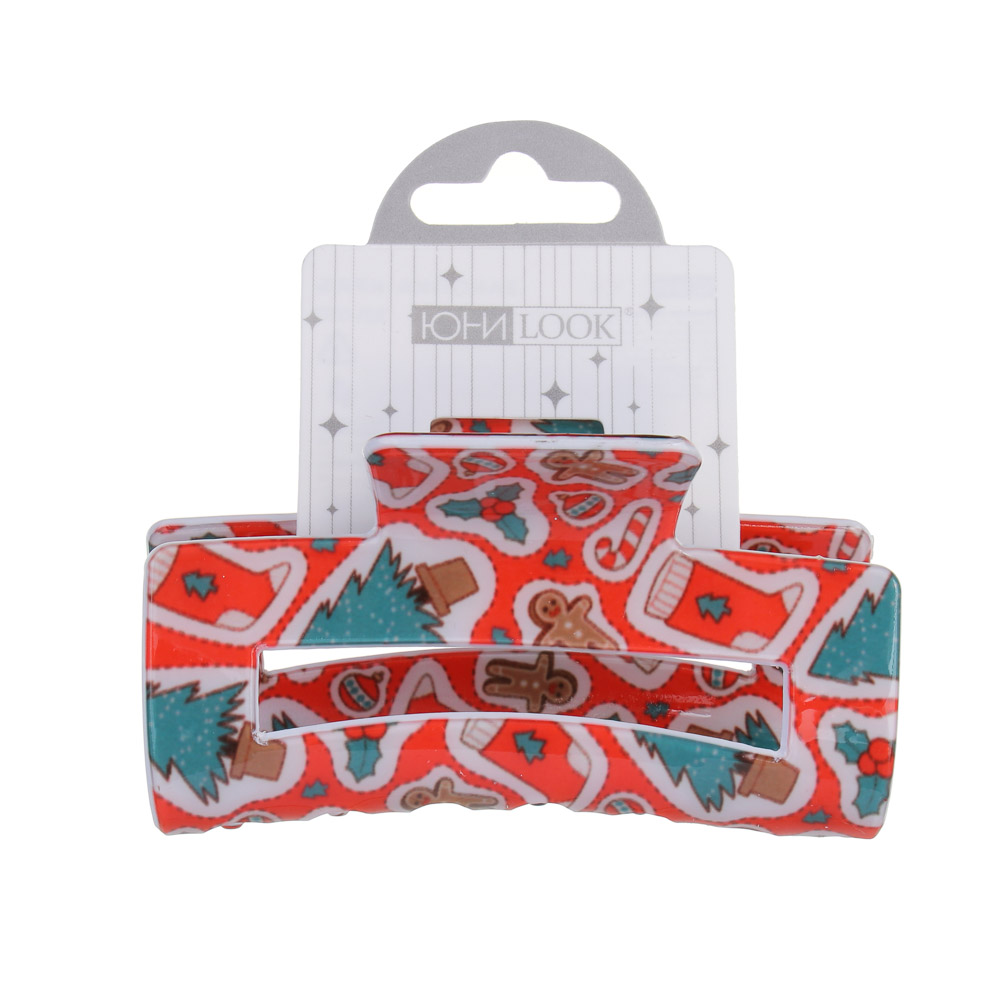 ЮНИLOOK Краб для волос, 8,5см, пластик, 3 дизайна, ACS-145нг, арт.№ 321-057