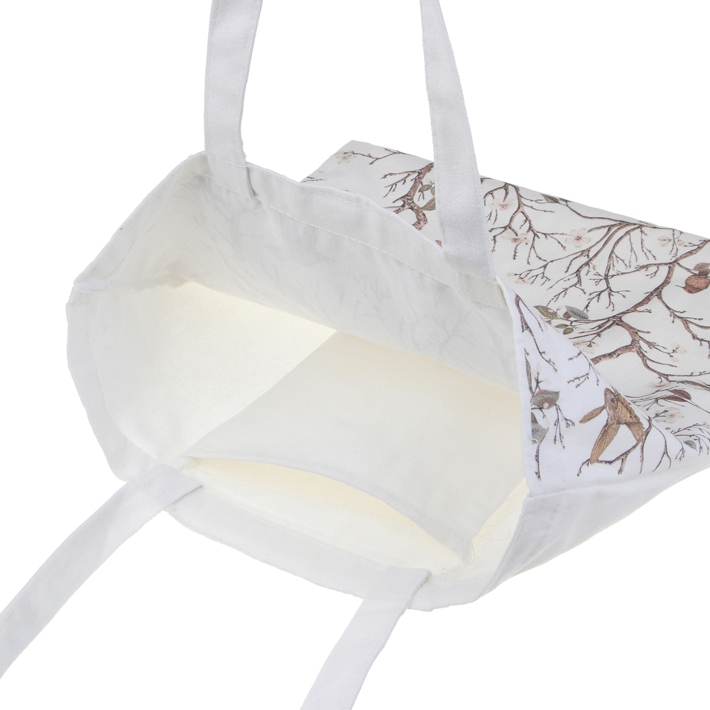 Сумка-шоппер, 38x42см, "Микс", внутренний карман, длинные ручки 58 см, белый, ПЭ под ткань, 4 диз., арт.№ 090-043