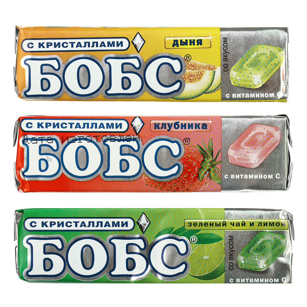 Леденцы БОБС с кристаллами, 3 вида, 35г, арт.№ 475-250