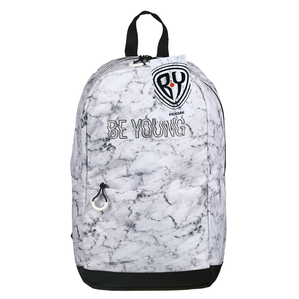 BY Рюкзак подростковый, 44x24,5x14см, "Мрамор", 1 отд., 4 карм., плотный ПЭ, арт.№ 254-502