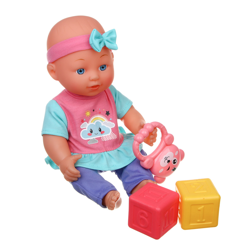 ИГРОЛЕНД Пупс 30 см с аксессуарами, PP, PVC, полиэстер, ABS, 41x10,5x33 см, арт.№ 436-121