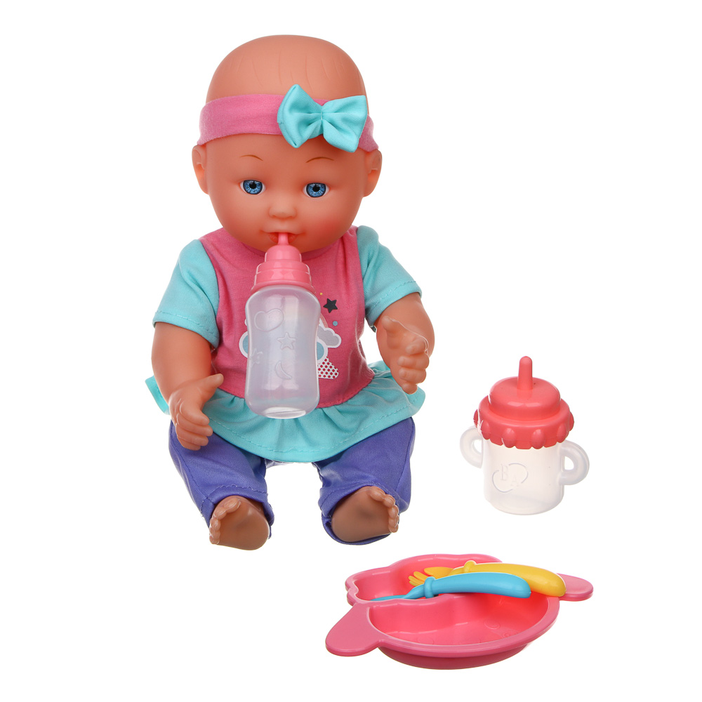 ИГРОЛЕНД Пупс 30 см с аксессуарами, PP, PVC, полиэстер, ABS, 41x10,5x33 см, арт.№ 436-121