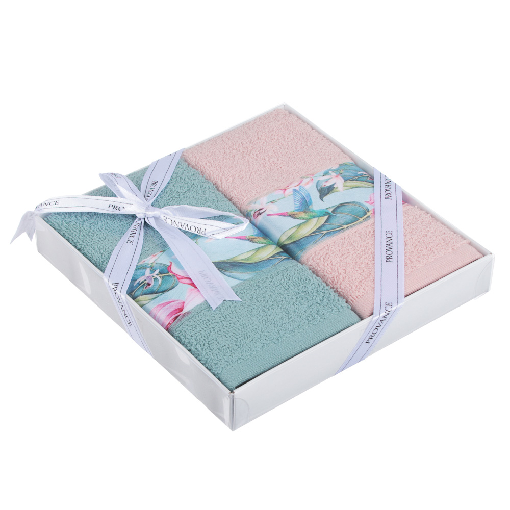 PROVANCE Мятный Латте Комплект полотенец махровых 2шт, 100% хлопок, 30х50см, 350гр/м, 6 дизайнов, арт.№ 488-044