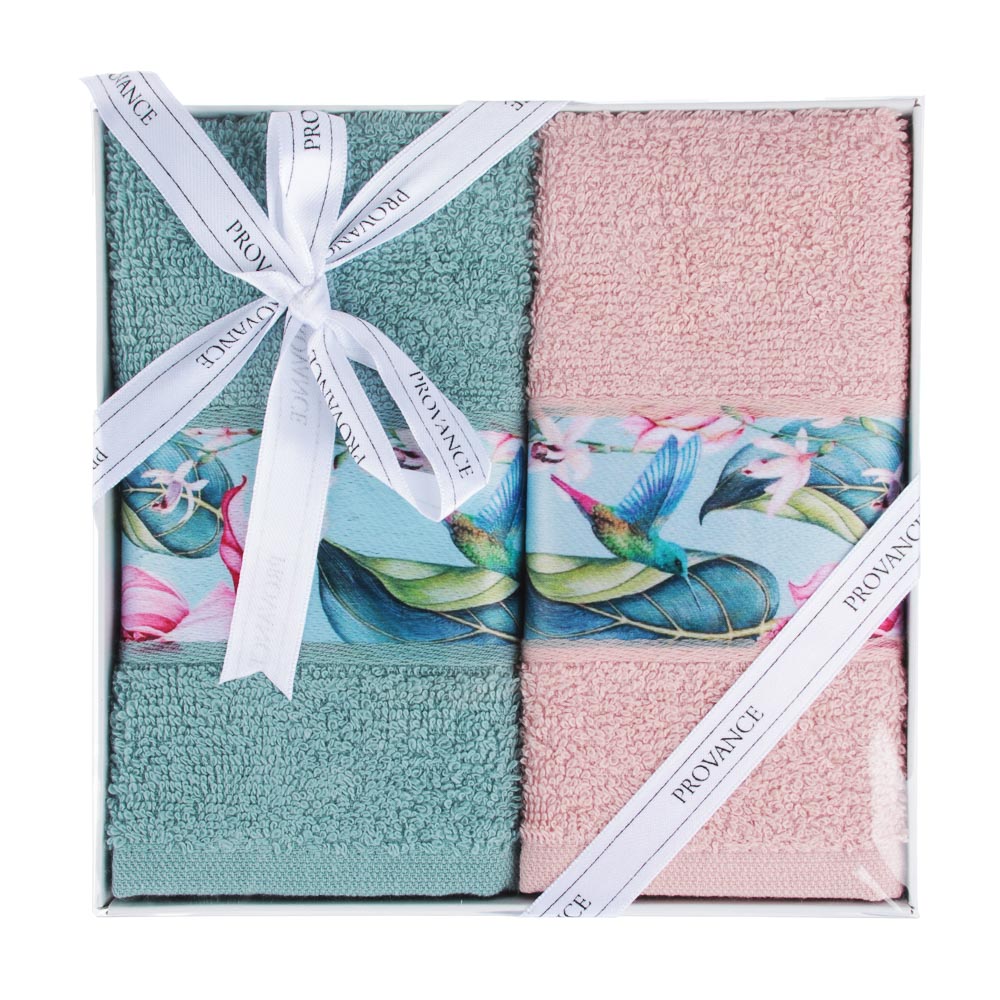 PROVANCE Мятный Латте Комплект полотенец махровых 2шт, 100% хлопок, 30х50см, 350гр/м, 6 дизайнов, арт.№ 488-044