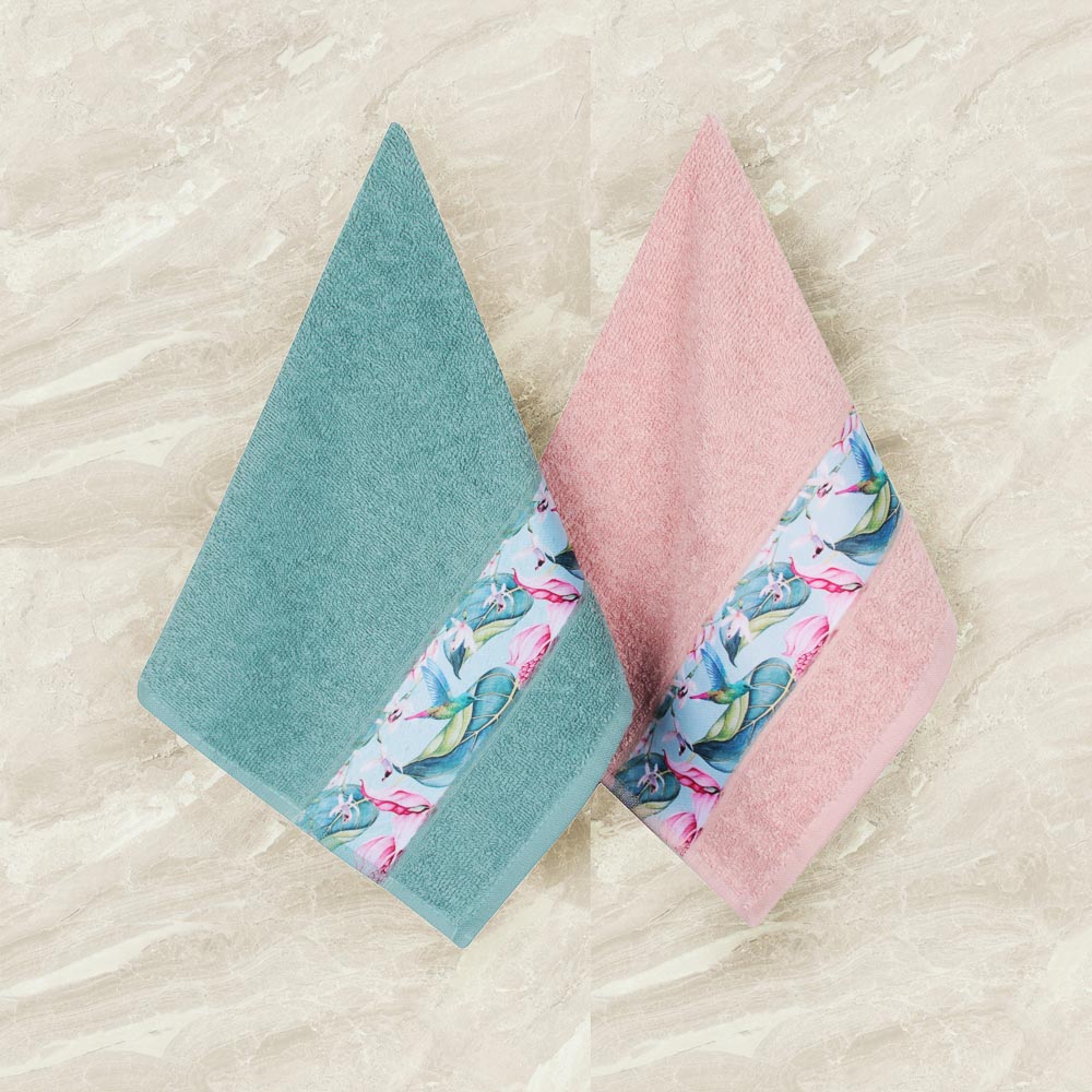 PROVANCE Мятный Латте Комплект полотенец махровых 2шт, 100% хлопок, 30х50см, 350гр/м, 6 дизайнов, арт.№ 488-044