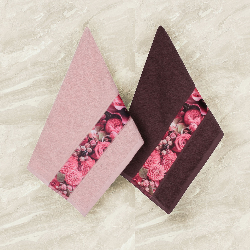 PROVANCE Мятный Латте Комплект полотенец махровых 2шт, 100% хлопок, 30х50см, 350гр/м, 6 дизайнов, арт.№ 488-044