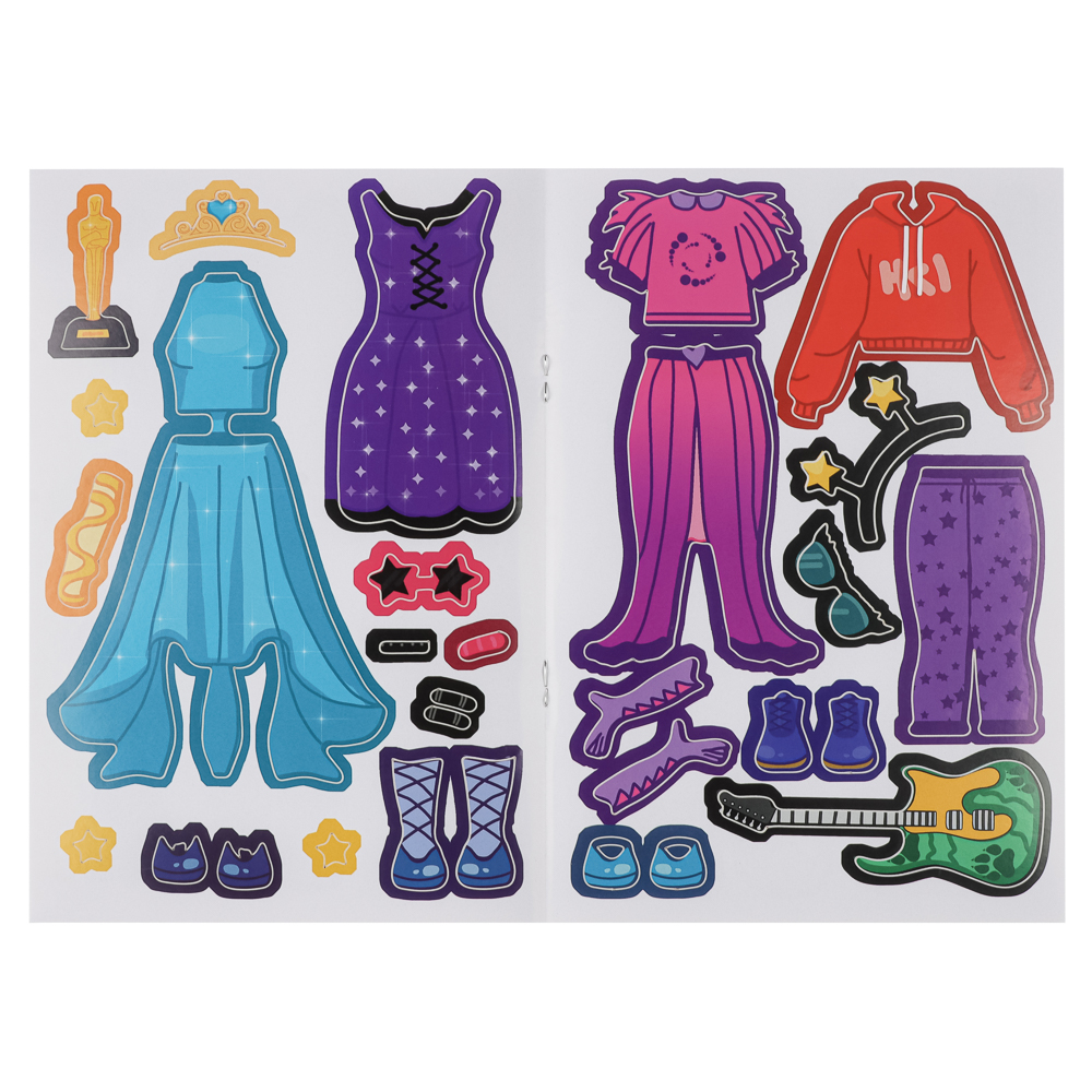 Книга "Чудесные наряды", с наклейками, 16х23см, 16 стр., 4 дизайна, арт.№ 290-389