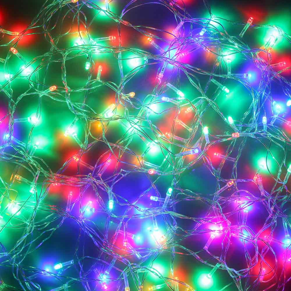 Гирлянда вьюн 14 м СНОУ БУМ, 180 LED ламп, свечение мультицвет, ПВХ прозрачный, 8 режимов, 220В, арт.№ 384-038