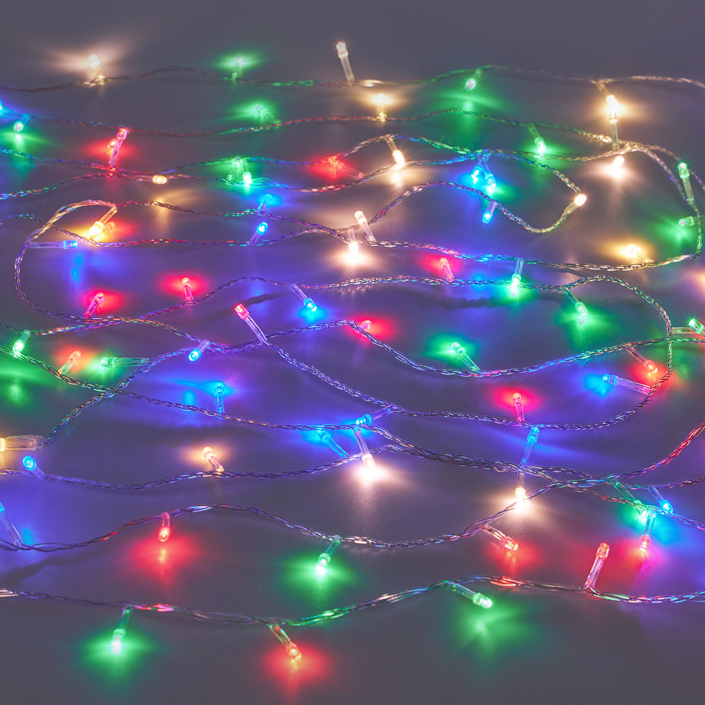 Гирлянда вьюн 14 м СНОУ БУМ, 180 LED ламп, свечение мультицвет, ПВХ прозрачный, 8 режимов, 220В, арт.№ 384-038